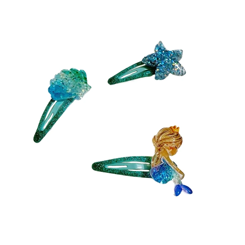 Модная синяя серия mermслуд морская звезда ракушки дельфины заколки для волос