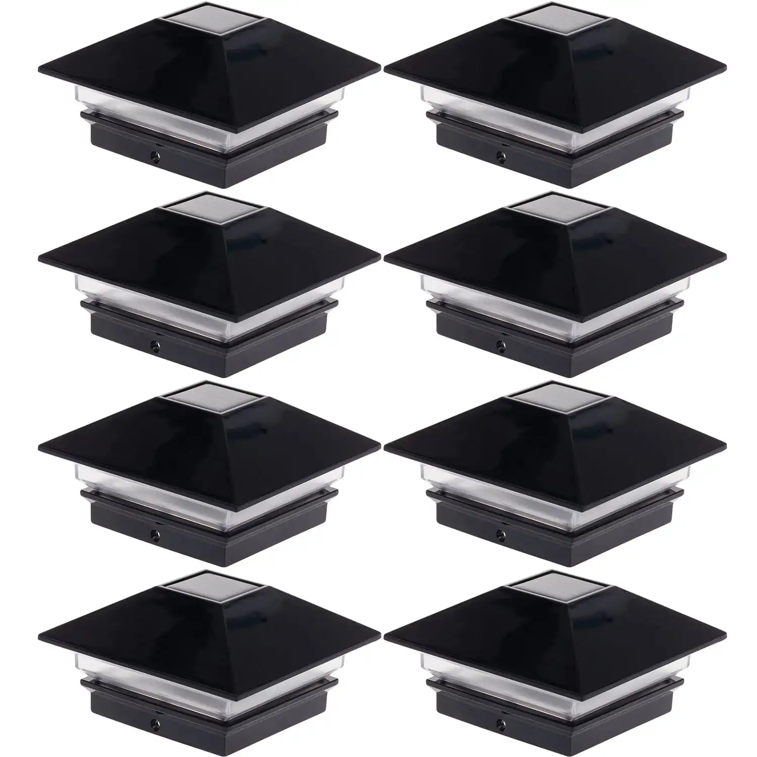 

HMTX 4 x 4 Slim Solar LED Fence Post Cap Light for Wood Posts (8 Pack)
