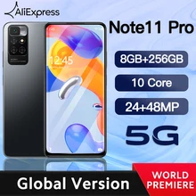 Note 11 Pro Smartphone 6.1Inch 5000mAh 5G 24MP 48MP 8GB 256GB Unlock Celular Cellphone Android 10 Mobile Phones Global Version