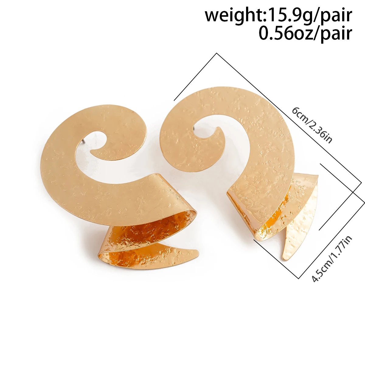 Женские серьги-гвоздики в форме буквы S из металла