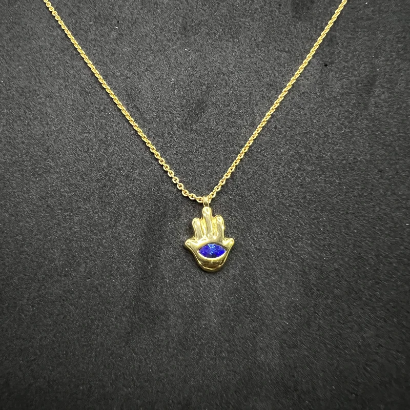 

Женское модное простое золотое ожерелье в стиле ретро с синими драгоценными камнями подойдет в качестве подарка для усиления эмоций