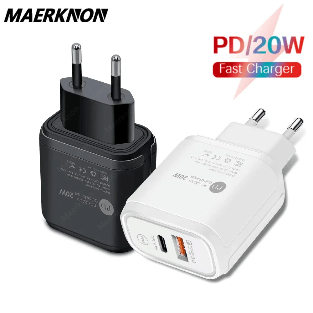 

20W PD Fast Chargers USB Charger Quick Charge QC 3.0 Wall Adapter For iPhone 13 12 11 Pro Max Huawei Xiaomi Mobile Phone Charger