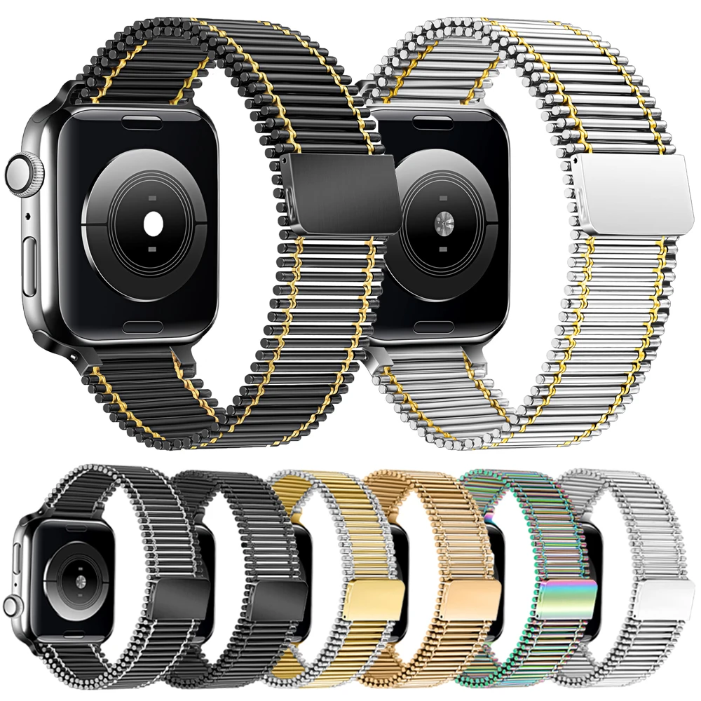 

Magnetic Loop Straps For Apple Watch Band 41mm 45mm 44mm 40mm 42mm 38mm Stainless steel Bracelet For iWatch Series 3 4 5 6 SE 7