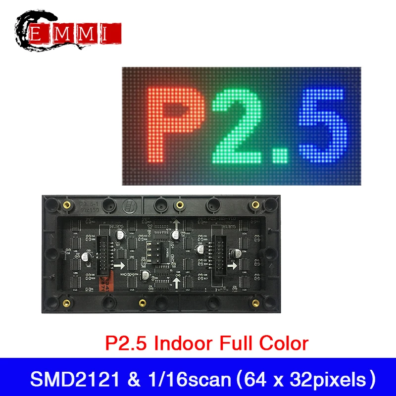 شحن مجاني P2.5 RGB داخلي LED شاشة عرض 160*80 مللي متر 64*32 بكسل 1/16 مسح SMD2121 3in1 كامل اللون LED لوحة