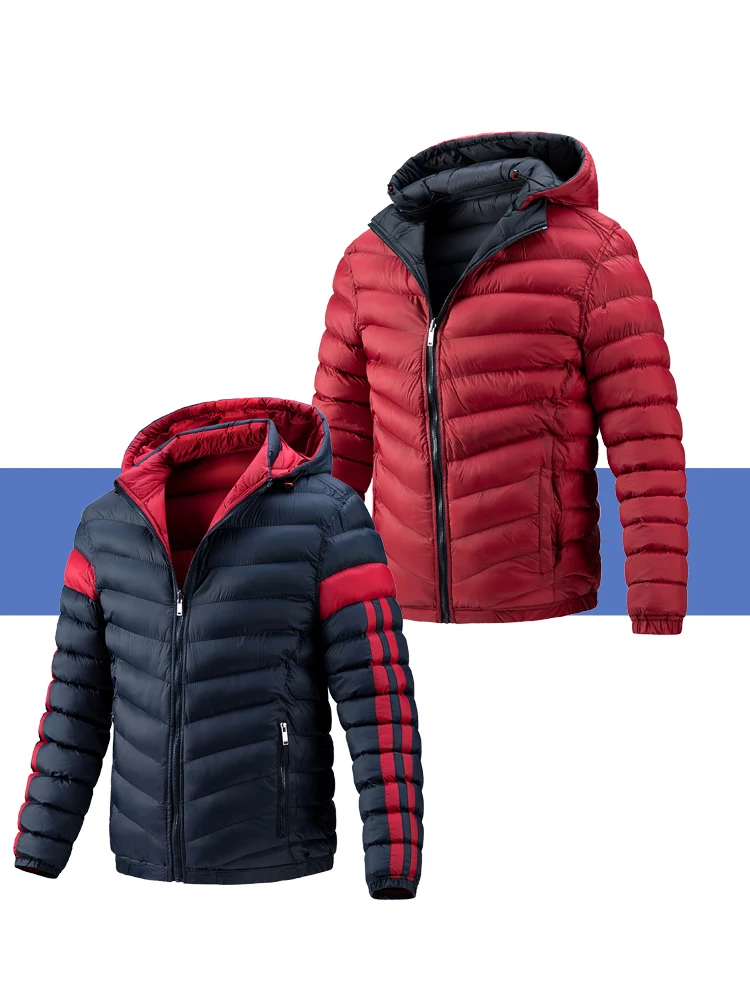 Autumn Men's Coat Windbreaker Fashion Male Cotton Warm Parka Reversible Dressed Winter Outerwear Thermal Bomber Jackets Men