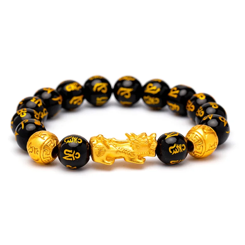 

2020 фэн-шуй черный обсидиановый браслет богатство процветание богатства pi xiu китайский