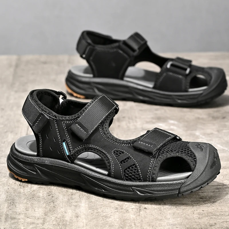 Летние мужские сандалии уличные прогулочные повседневная обувь в римском стиле