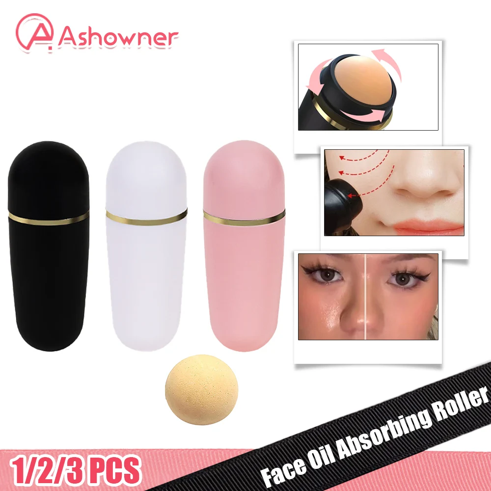 1/2/3Pcs Face Oil Absorbing Roller Skin Care Tool Volcanic Stone Oil Absorber Washable Facial Oil Removing Care Skin Makeup Tool