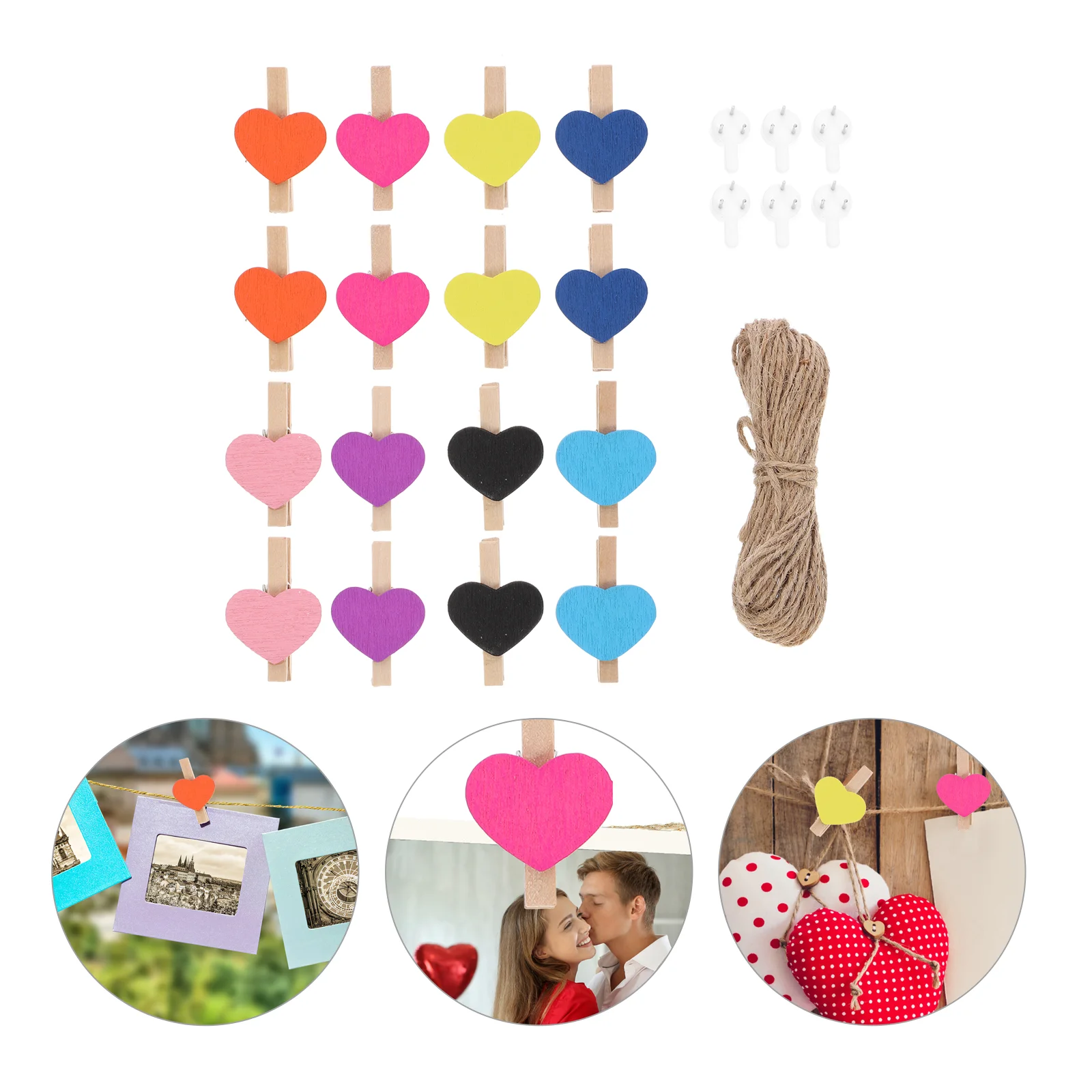 

50Pcs Photo Clip Wooden Lovely Photo Mini Clip Wooden Clips Photo Clips for Wedding Decoration Home