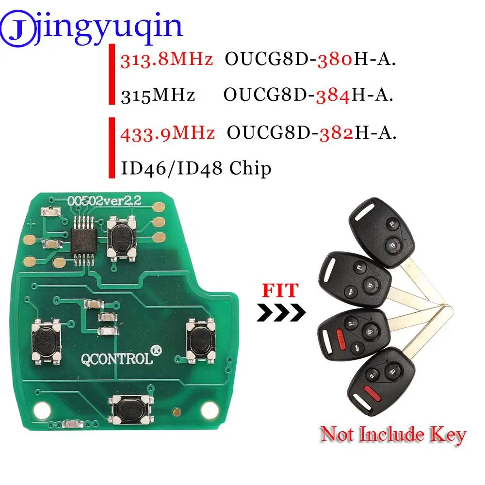 

jingyuqin G8D-384H-A Remote Key Circuit Board For Honda Accord CR-V HR-V Fit City Jazz Odyssey Shuttle Civic ID48 ID46