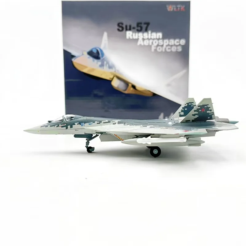 Фото Модель истребителя ВВС России СУ-57 (SU-57) в масштабе 1:100, коллекционная, из сплава, для декора. №5