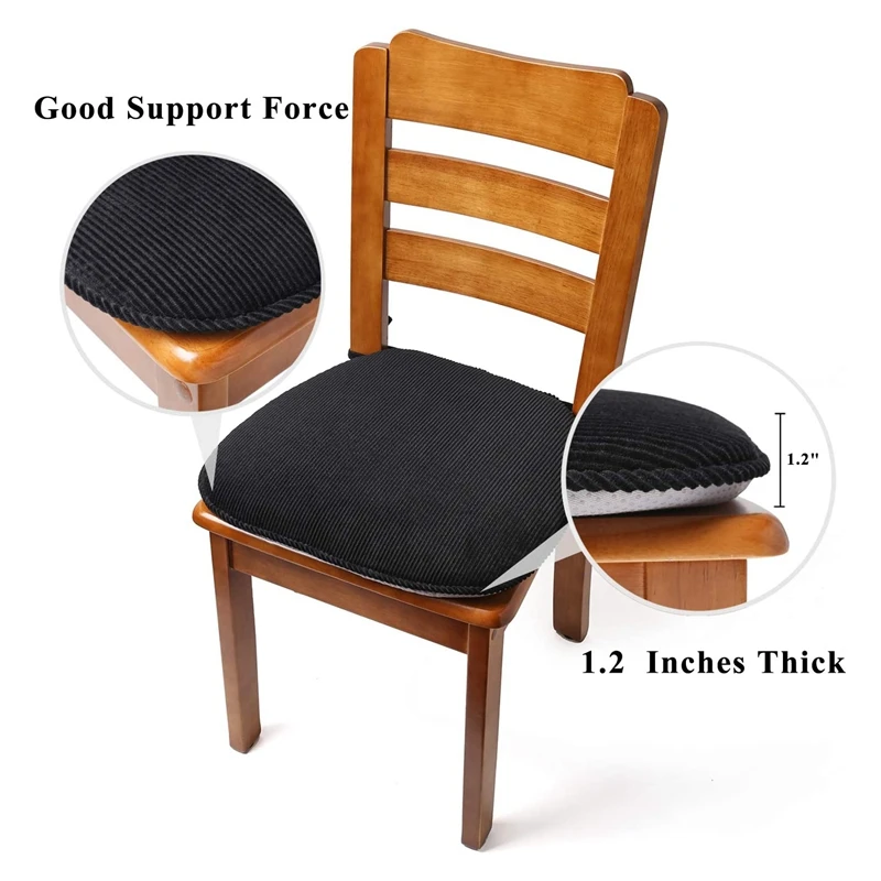 

1Pcs Chair Pad With Ties Non Slip Kitchen Dining Chair Cushion & Seat Cushion Durable Soft Mat Pads 17 X 16.5Inch Black