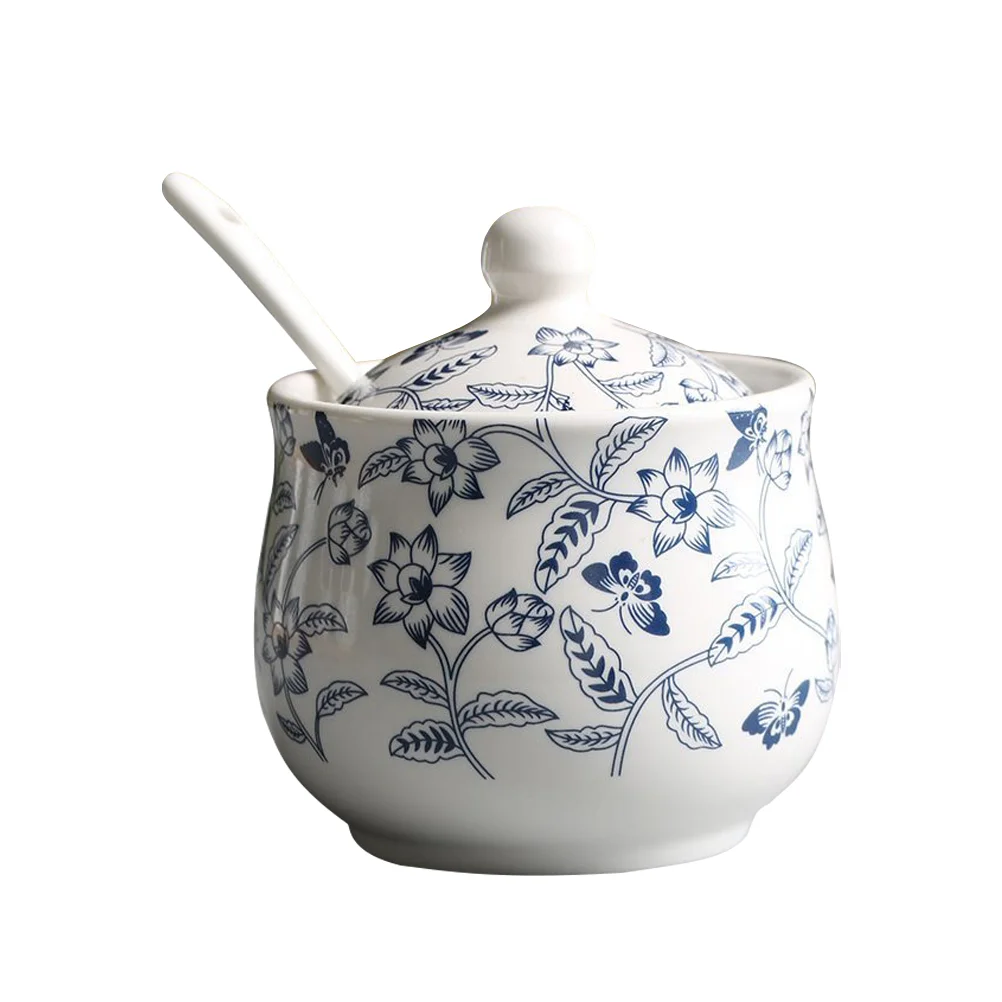 

Seasoning Condiment Jar Container Ceramic Storage Saltsugar Holder Box Pot Jars Bowls Lids Pots Can Bottles Spoon Organizer