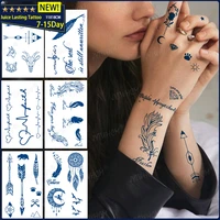 semi permanent ink lasting waterproof tattoo sticker feather sexy tattoo heart arrow fake tattoo forearm hand tattoo men women