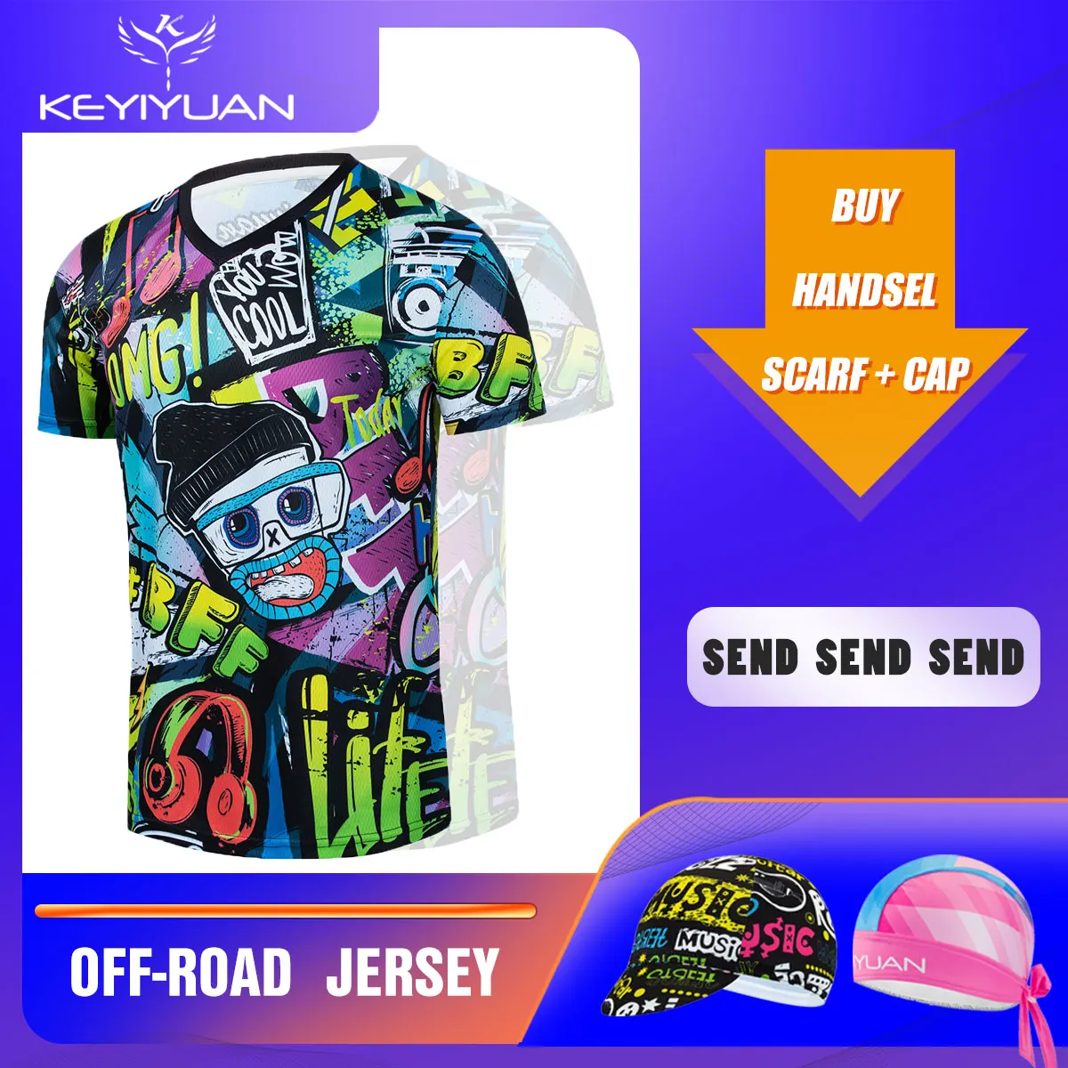 

KEYIYUAN The New Summer Men Downhill Shirts Motocross Jersey Mtb Downhill Jeresy Cycling Mountain Bike Quick Dry Bike T-shirt