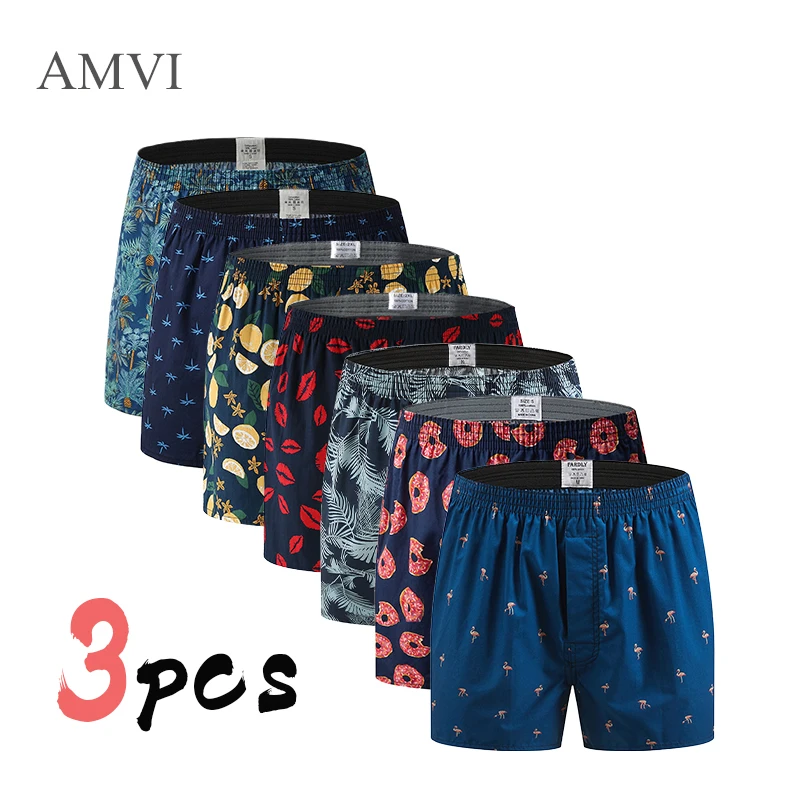 Мужские хлопковые трусы-боксеры с принтом