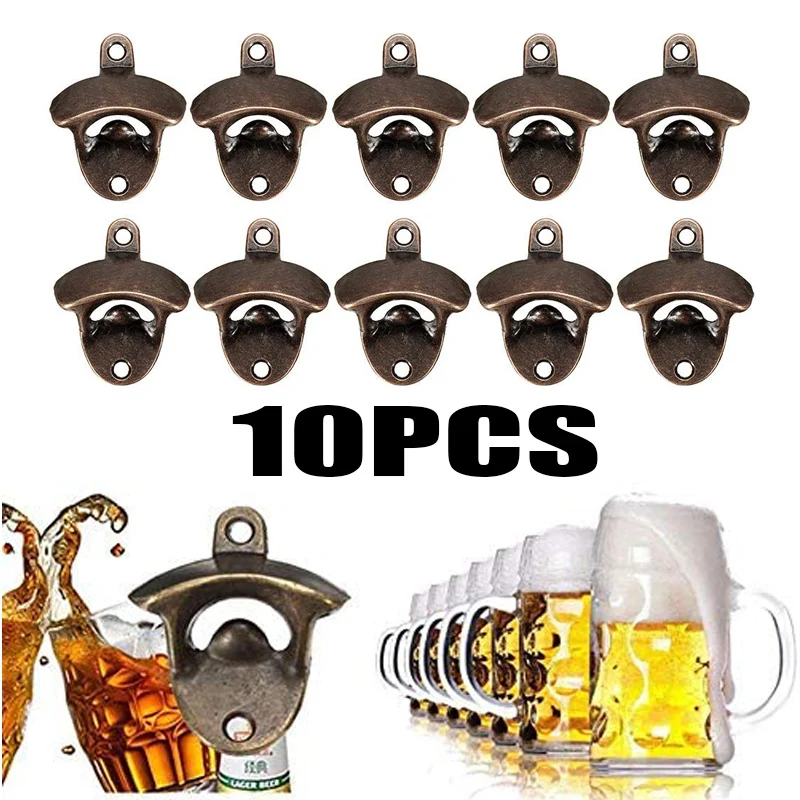 

Bottle Opener Wall Mounted Vintage Retro Alloy Hanging Open Beer Tools Four Colors Available Bar Accessories Kitchen Gadgets