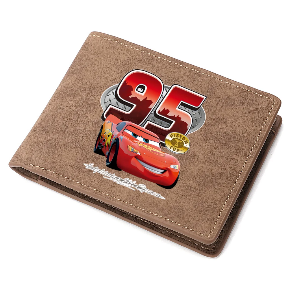 Короткие мужские кошельки Disney Cars Pixar Lightning McQueen из искусственной кожи деловые