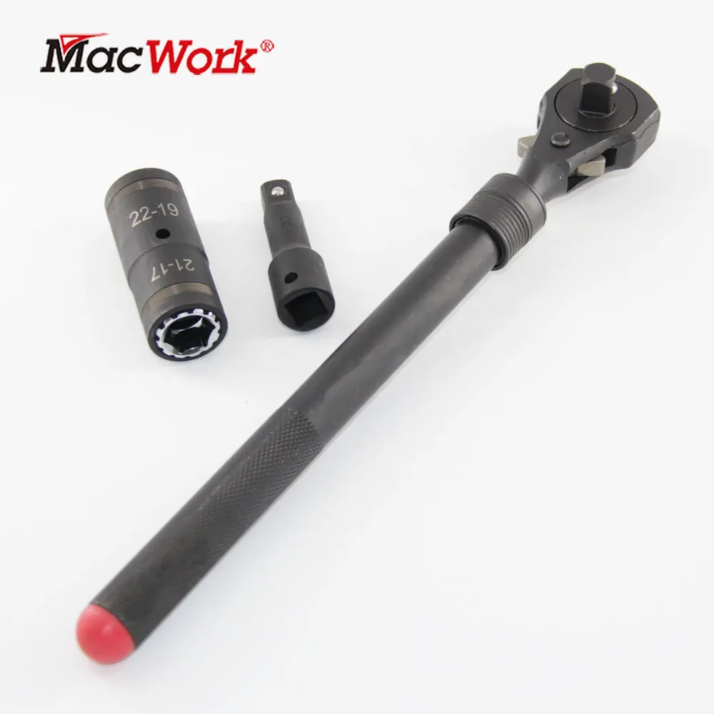 

Выдвижной Трещоточный ключ с двойной головкой MacWork 2 в 1 и ударная головка шины 4 в 1 и 3-дюймовый удлинитель
