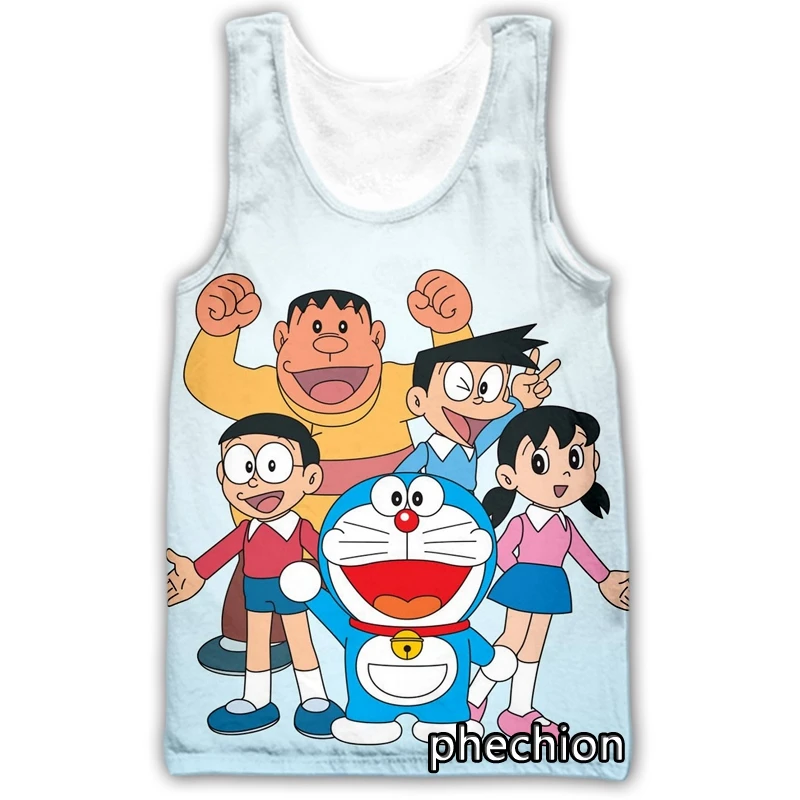 

Новый модный мужской/женский жилет phechion с 3D принтом Doraemon, уличная одежда без рукавов, мужской свободный спортивный топ A154