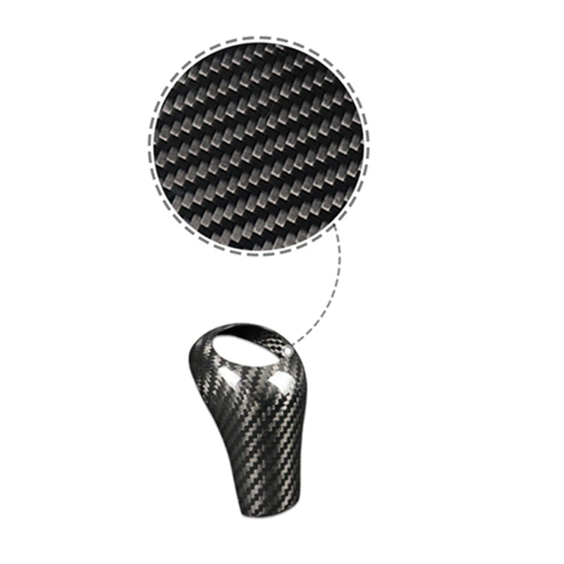 Черная Автомобильная крышка переключения передач из углеродного волокна для