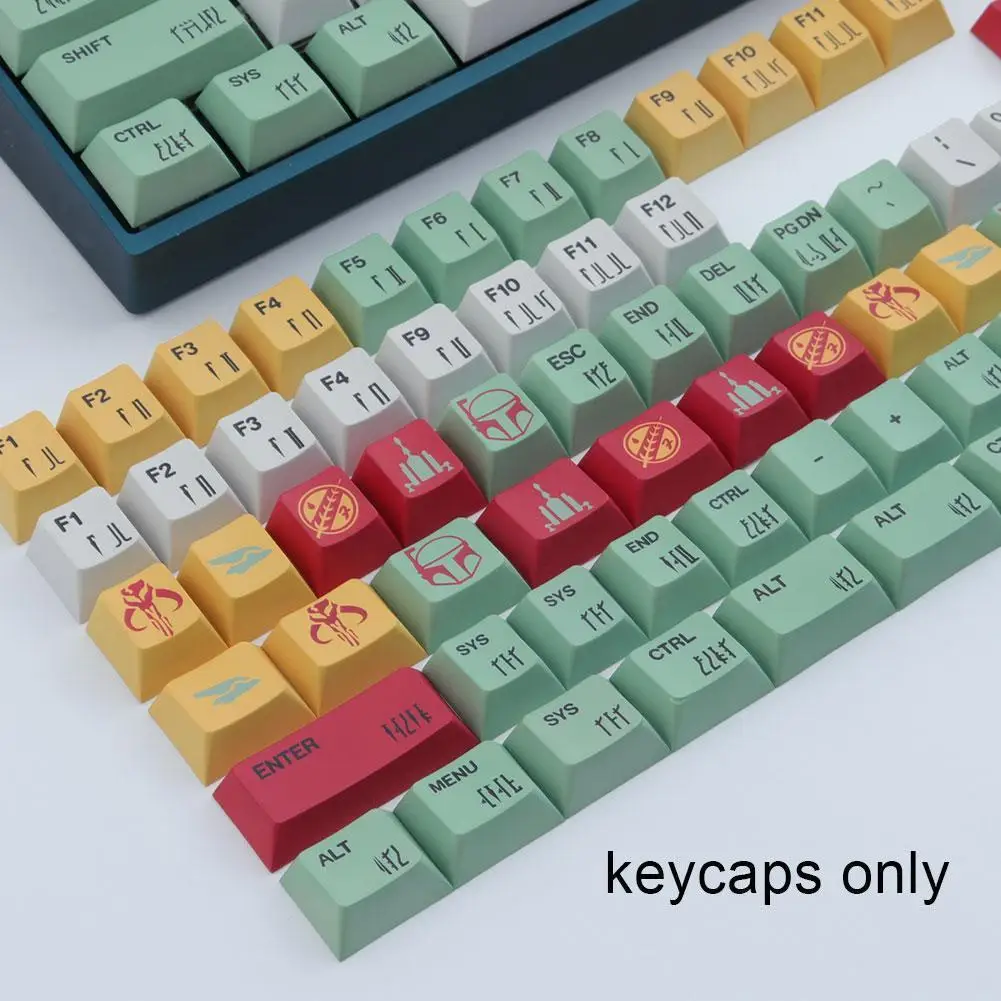 

Колпачки для клавиш GMK BOBA FETT PBT, 168 клавиш, персонализированные колпачки клавиш GMK для механической клавиатуры I8Q0