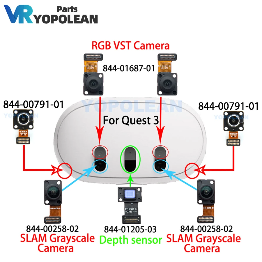 Meta Con Sensor Оригинальный датчик приближения для Meta Quest 3 3s VR RGB VST SLMA ...