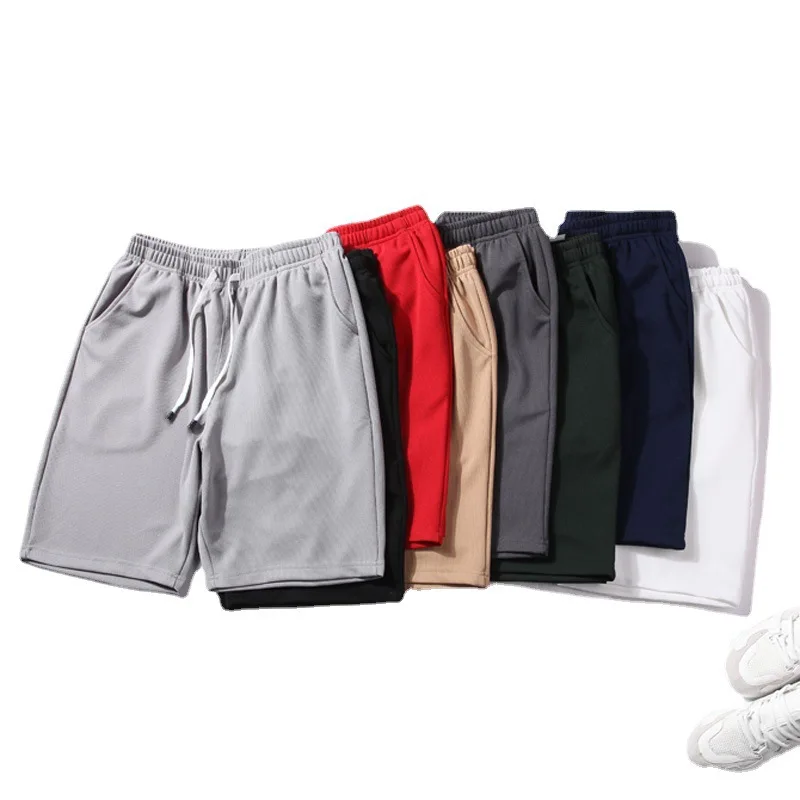 

Men's Summer Beach Quick Dry Pants Mesh Sports Joggers Casual Running Shorts Elastic Waist Solid Color Short Pants Sweatpant