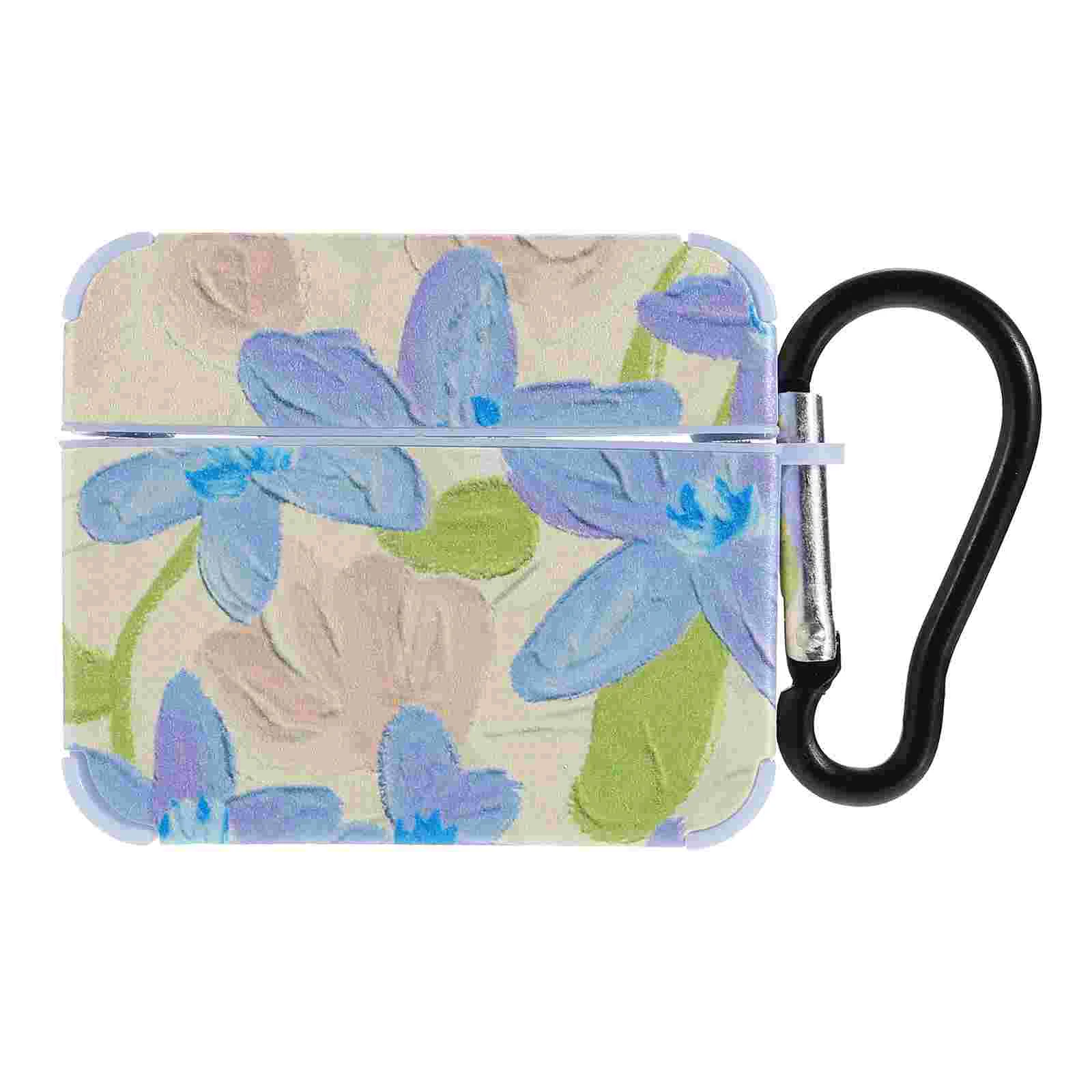 

Earphone Earbuds Wireless Cover Protector Case Earbud Pattern Flower Leather Faux Holder Sleeve Portable Buds Resistant Wear
