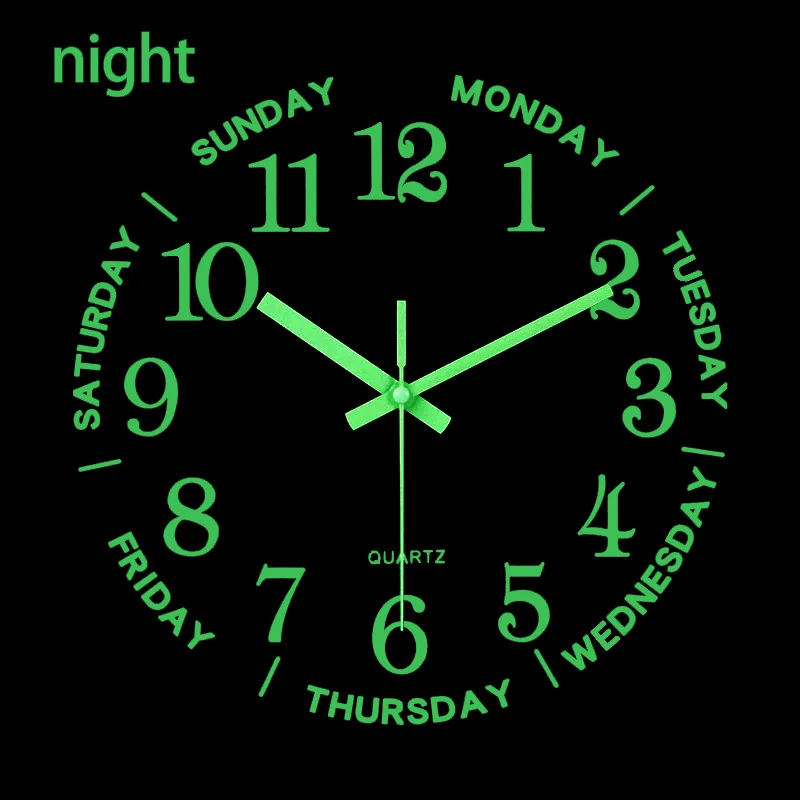 Светящиеся Настенные часы деревянные тихий светящийся ночью в темноте