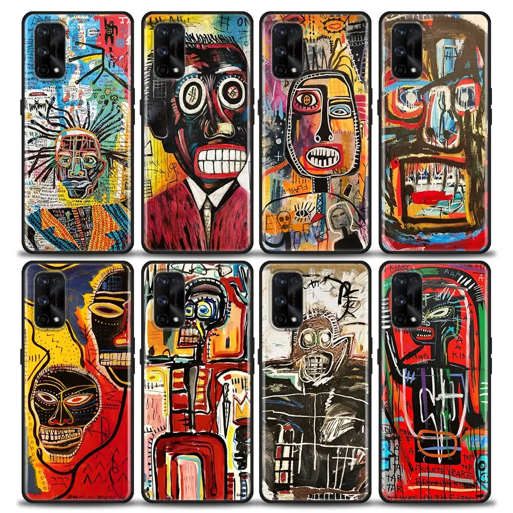 

Jean Michel B-Basquiat Art Graffiti Case For Realme GT Neo 2 3 XT Pro Master C35 C33 C25 C21 C21Y C20 C12 C11 C3 C2 C1 Cover