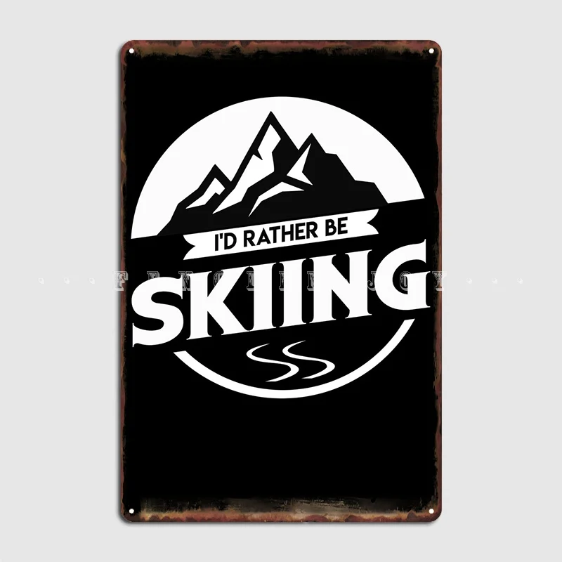 

Skiing Metal Sign Plaques Printing Cinema Living Room Wall Tin Sign Posters