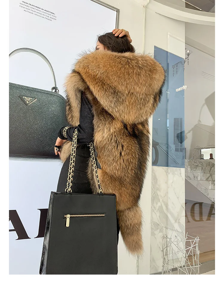 Woman winter Whole skin natural raccoon fur jacket real fur coat furry fur jacket thick warm party Fashion Popular in Europe Ame