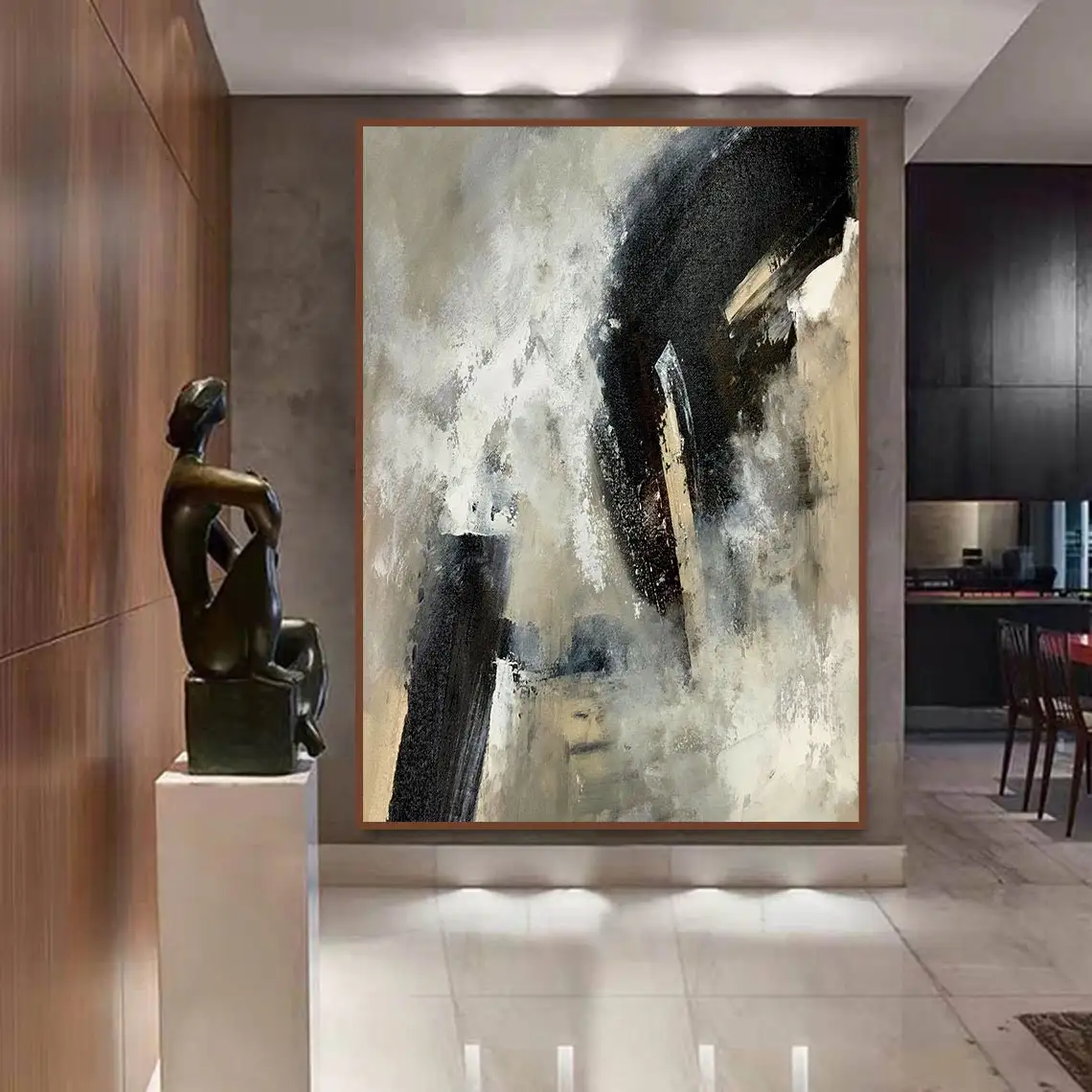 

Большой абстрактный пейзаж, картины на холсте, красочный пейзаж, искусство, современная текстурированная масляная живопись, ручная работа, ...