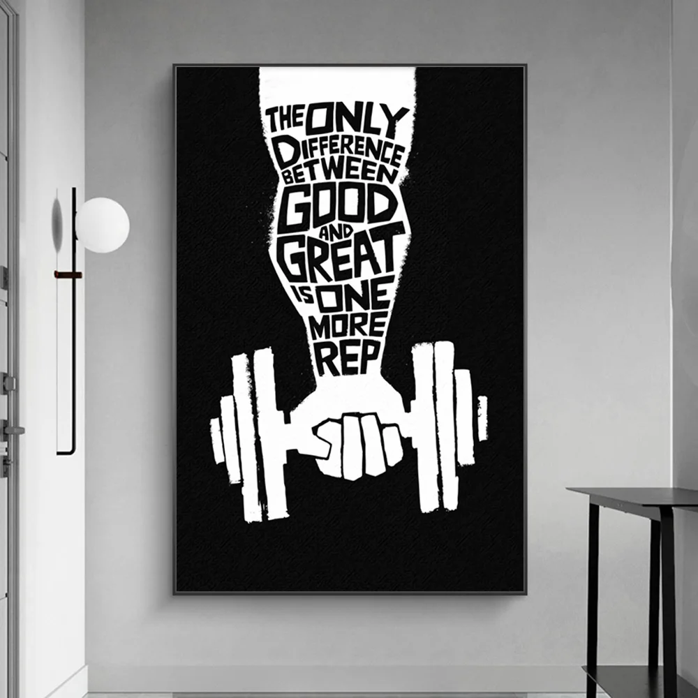 Современный гимнастический зал гантель постер мотивация фотокартины Печать на