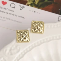 1 pair gold color prevent allergy stud earrings trendy simple geometric jewelry for women valentines day gifts