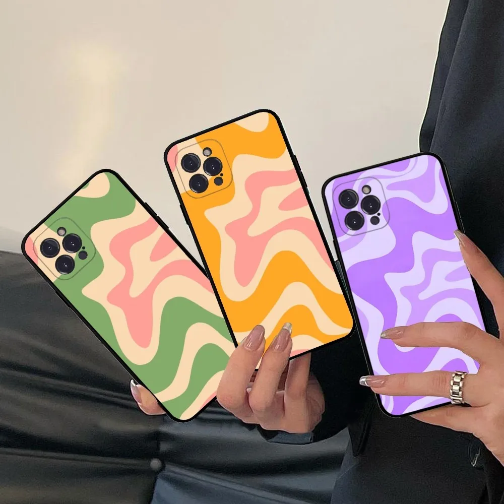 

Abstract Swirl Pattern Phone Case Silicone Soft For Iphone 14 13 12 11 Pro Mini XS MAX 8 7 6 Plus X XS XR Cover