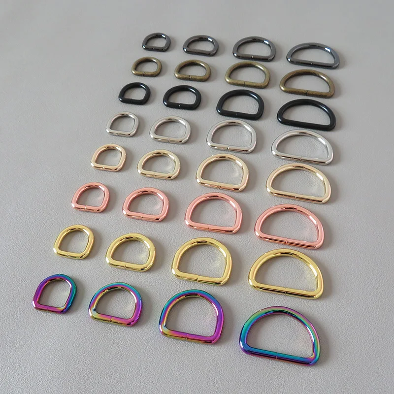 10Pcs Metal D Ring Buckle For Crafts Bag Accessory Belt Straps Loop Hardware Pet Dog Collar Leash Rope Harness Backpack Clasp