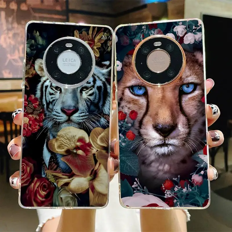 

Tiger Leopard Phone Case for Samsung S21 A10 for Redmi Note 7 9 for Huawei P30Pro Honor 8X 10i cover