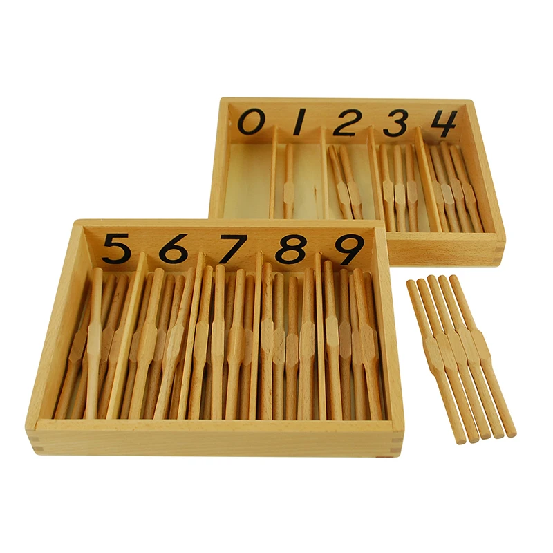 Math Spindle Box With 45 Spindles Numberblocks Wooden Toys For Children