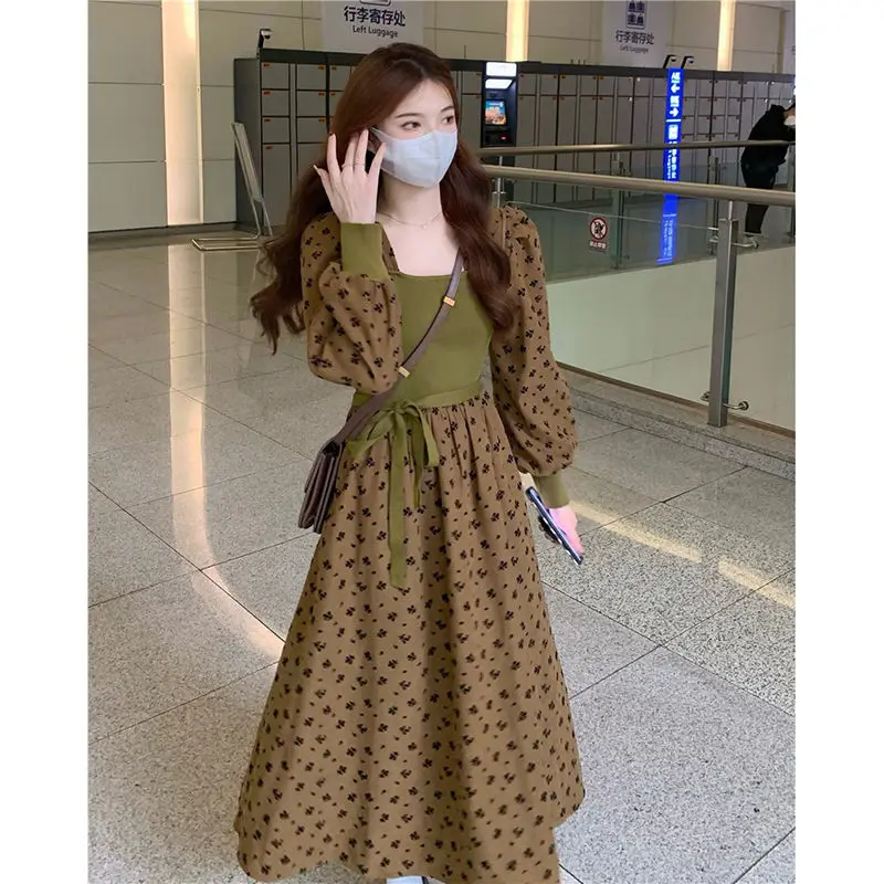 

Dress Large Woman New Style Loose Dot Print Dress Female Midi-length Dress Vestido De Mujer Ladies Casual Femme Robe Dress G192