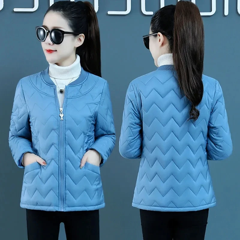 Padded Jacket Womens 2022 Autumn Winter New Fashion All-match Casual Small Down Cotton Coat Women Light Thin Large Size Parkas