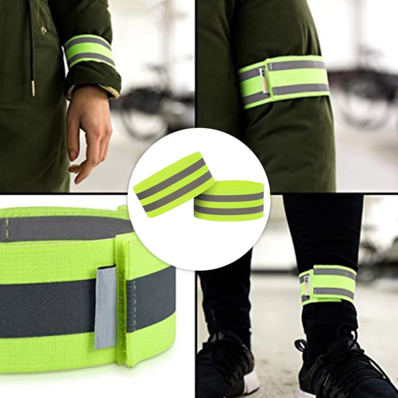 1pc 5x35cm Safety Reflector Tape Straps Reflective Light Arm Armband Strap for Night Running