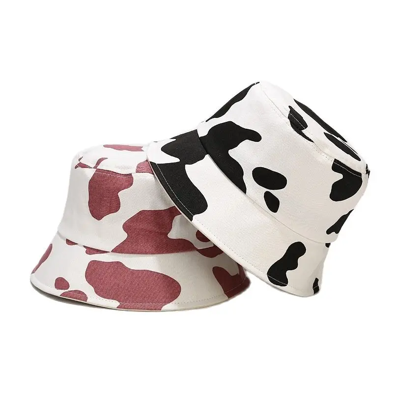 

LDSLYJR Cow Print Cotton Bucket Hat Fisherman Hat Outdoor Travel Sun Cap Hats for Men and Women 339