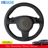 customize diy soft suede leather car steering wheel cover for porsche cayenne panamera 2010 2011 2012 macan 718 car interior
