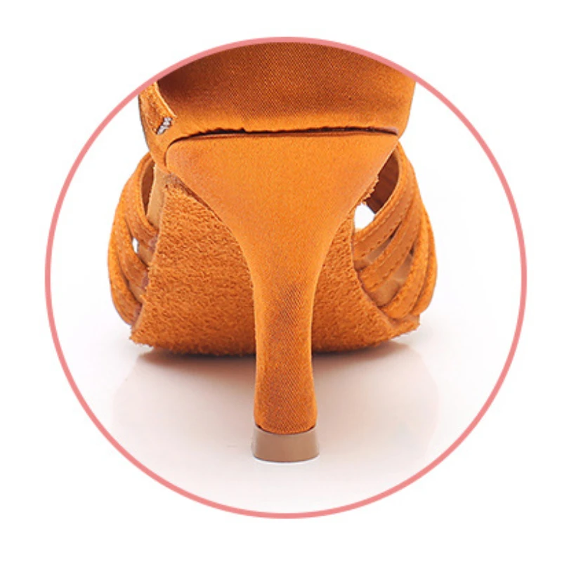 Silk Satin Latin Dance Shoes Women Ballroom Tango Salsa Dancing Shoes  Ladies High Heels Soft Bottom Shoes 5.5/7.5CM Hot Sales