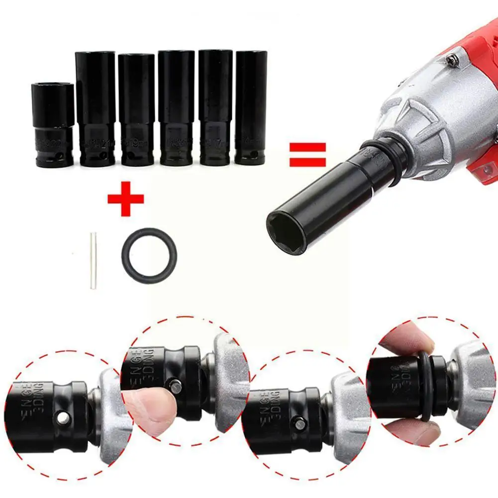 

Electric Wrench Hexagon Socket Set 14-22mm Sleeve Long Heavy Tire Sleeve For Lithium Electric Wrench Hand Tools X2e7