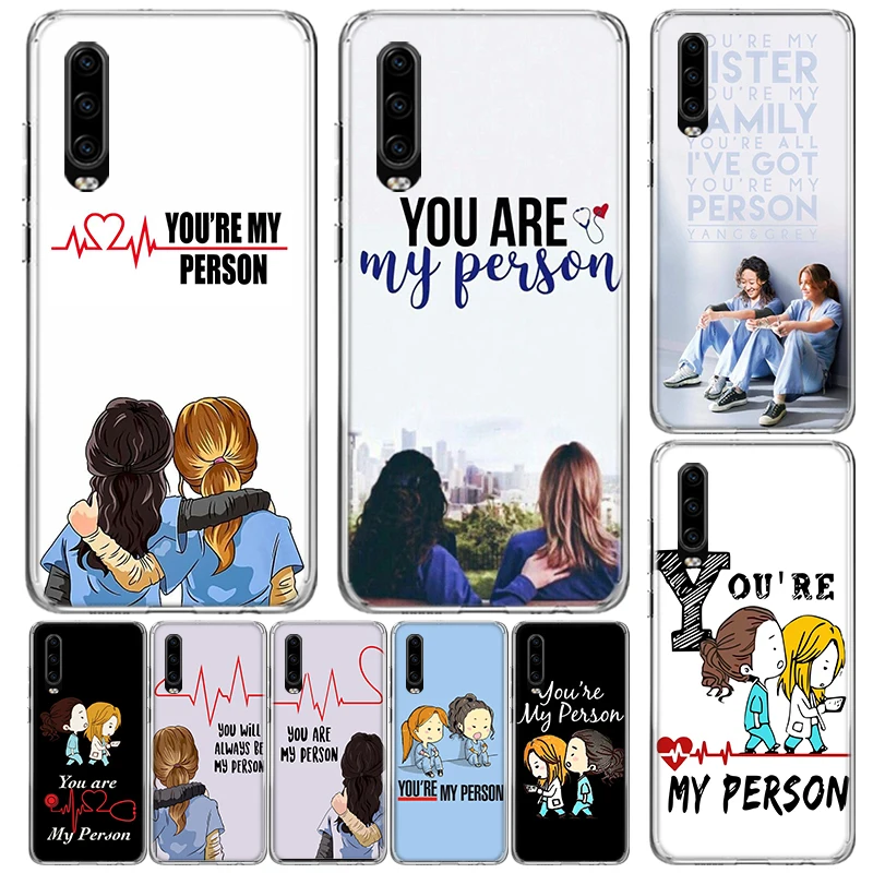 Greys Anatomy Person Cover For Huawei P30 P40 P50 P10 P20 Lite Phone Case Mate 40 30 20 10 Pro Print Customized Coque Fundas