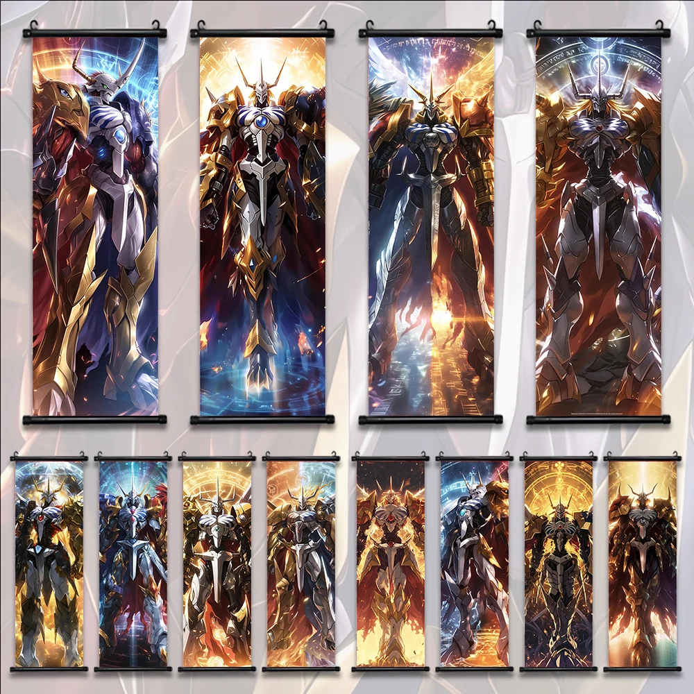 Digimon холст прокрутка художественный постер персонаж иллюстрация Настенный декор