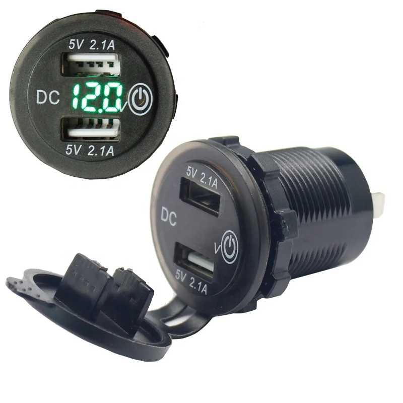 

12V 24V 4.2A Bus Dual USB Charging Socket Power Adapter Car USB Charger With Touch Switches